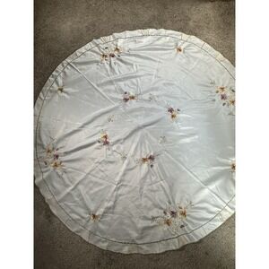 Vintage Tablecloth,‎ Round. Embroidered, Roughly 64 Diameter
